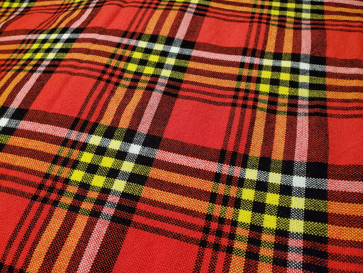 Red African Maasai Shuka Yellow Plaid Throw Blanket