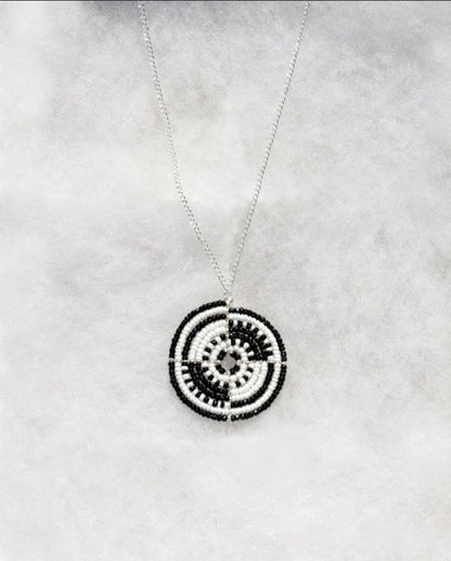 Black & White Maasai Beaded Necklace