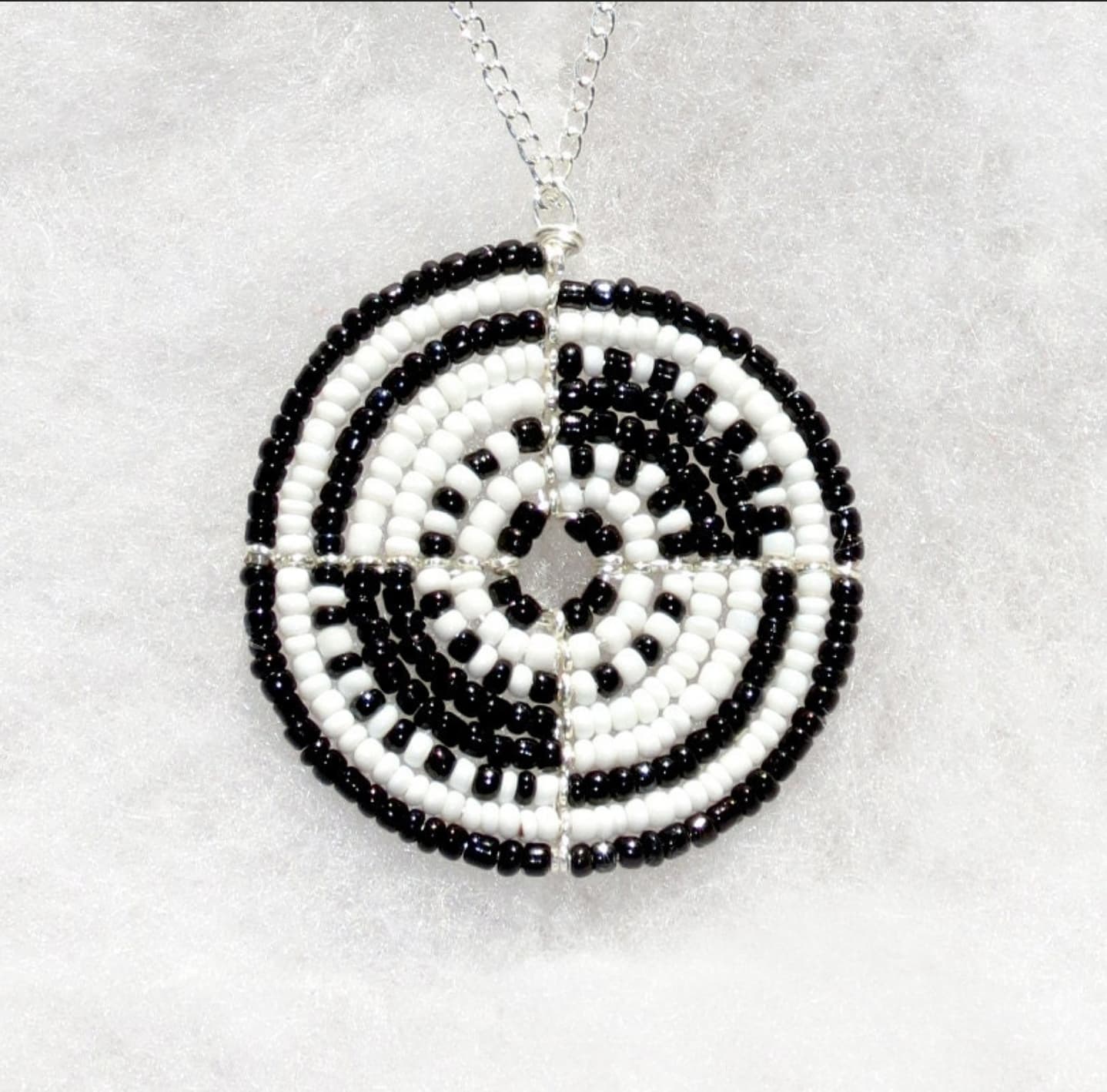 Black & White Maasai Beaded Necklace