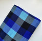 Navy Blue, White and Black checked Maasai Shuka Wrap Throw