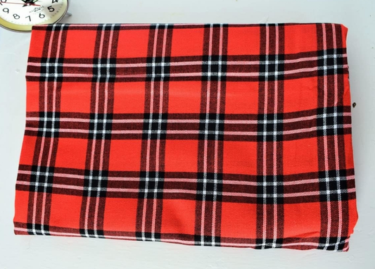 Red & White Plaid Original African Maasai Shuka