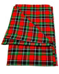 Red-Green Checkered Multicolored Maasai Shuka Wrap Throw