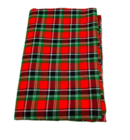 Red-Green Checkered Multicolored Maasai Shuka Wrap Throw