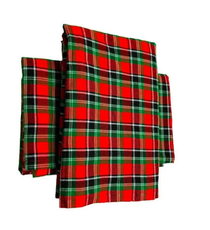 Red-Green Checkered Multicolored Maasai Shuka Wrap Throw