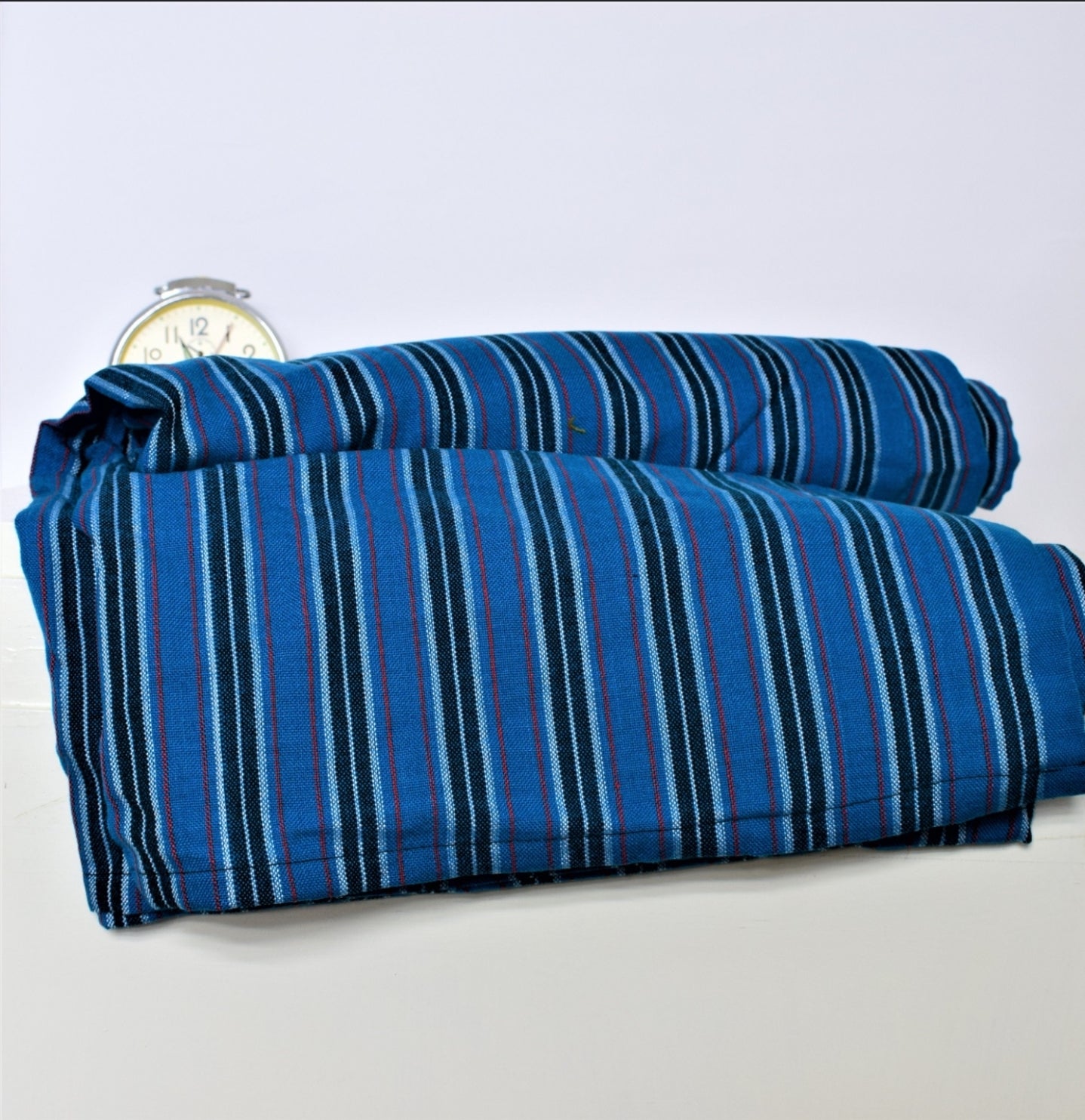 Blue Striped Maasai Shuka Wrap Throw