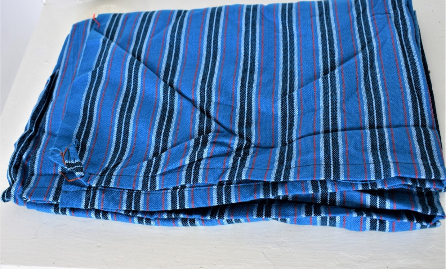 Blue Striped Maasai Shuka Wrap Throw