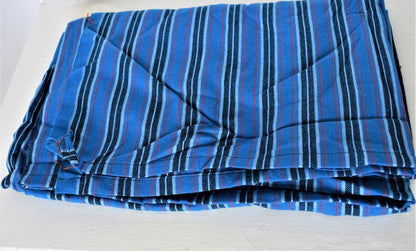 Blue Striped Maasai Shuka Wrap Throw