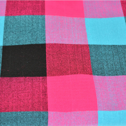 Blue and Pink Checkered Maasai Shuka Wrap Throw