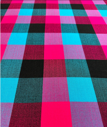 Blue and Pink Checkered Maasai Shuka Wrap Throw