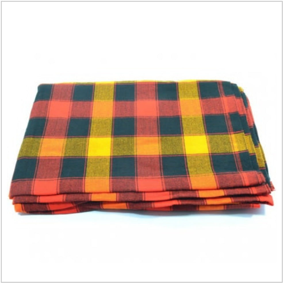 Red, Yellow, Black Checkered Maasai Shuka Wrap Throw