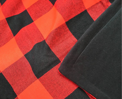 Black & Orange Checkered Maasai Shuka Fleece Blanket