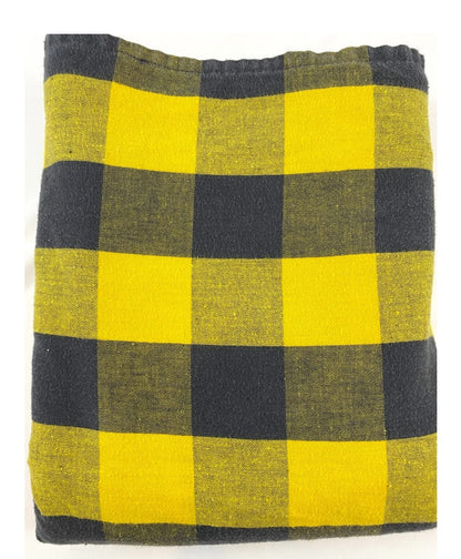 Black and Yellow Maasai Shuka - Checkered Wrap throw