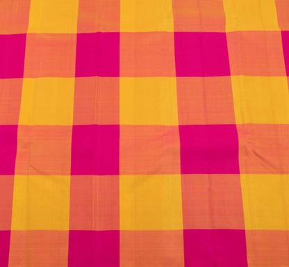 Pink and Yellow Checkered Maasai Shuka Wrap Throw