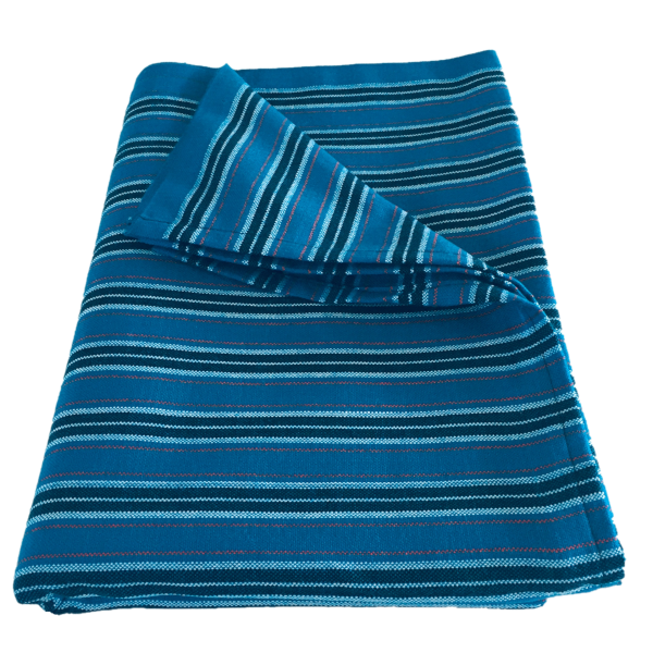 Blue Striped Maasai Shuka Wrap Throw