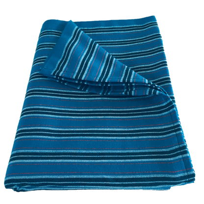 Blue Striped Maasai Shuka Wrap Throw